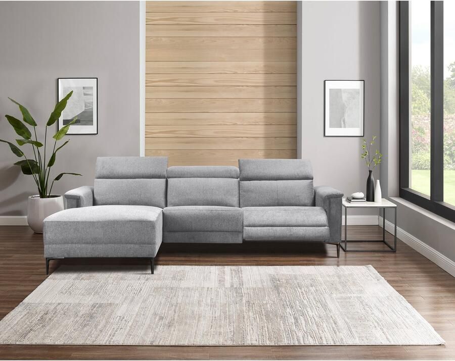 Home affaire Hoekbank Lund L-vorm 261 cm handmatige of elektrische relaxfunctie (met USB-A) - Foto 3