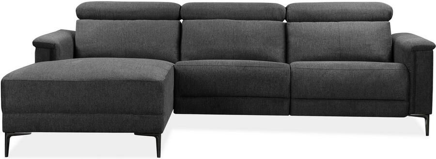 Home affaire Hoekbank Lund L-vorm 261 cm handmatige of elektrische relaxfunctie (met USB-A)