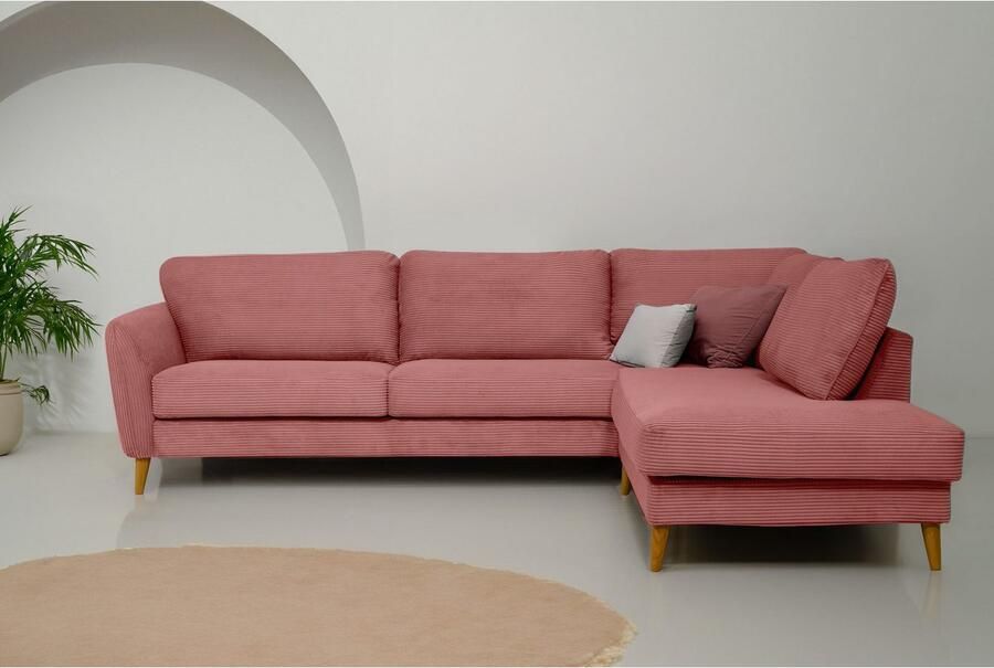 Home affaire Hoekbank MARSEILLE 278 202 cm L-vorm ottoman rechts links verschillende bekledingen