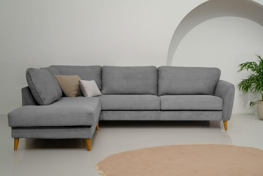 Home affaire Hoekbank MARSEILLE 278 202 cm L-vorm ottoman rechts links verschillende bekledingen - Foto 8