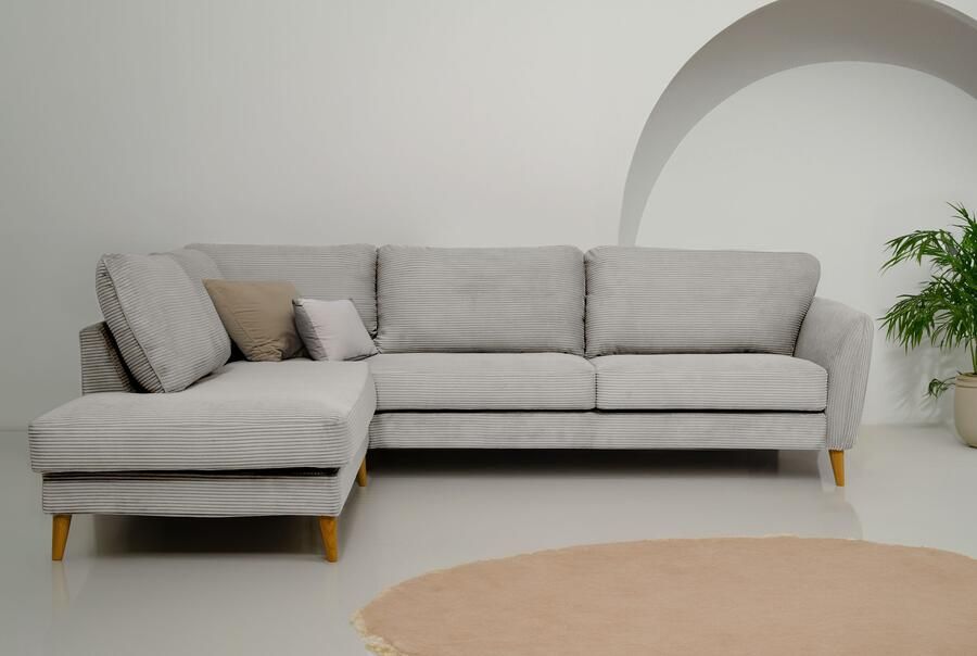 Home affaire Hoekbank MARSEILLE 278 202 cm L-vorm ottoman rechts links verschillende bekledingen - Foto 8