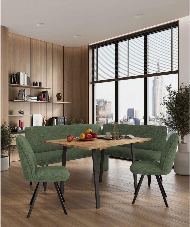 Home affaire Hoekbank Mily Keukenbank Kussenbank Eettafelbank 205x164 cm Moderne bank en kleuren aantal zitplaatsen: 5 vrij in de ruimte te plaatsen