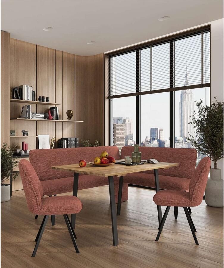 Home affaire Hoekbank Mily Keukenbank Kussenbank Eettafelbank 205x164 cm Moderne bank en kleuren aantal zitplaatsen: 5 vrij in de ruimte te plaatsen