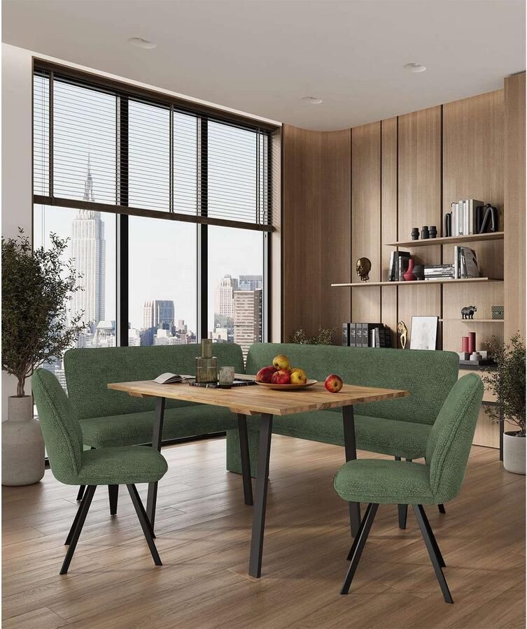 Home affaire Hoekbank Mily Keukenbank Kussenbank Eettafelbank 205x164 cm Moderne bank en kleuren aantal zitplaatsen: 5 vrij in de ruimte te plaatsen