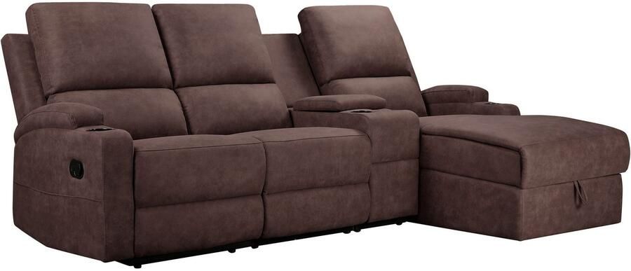 Home affaire Hoekbank NAPORI multimediabank 3-zits bioscoopstoel XXL L-vorm 3 bekledingsstoffen - Foto 7