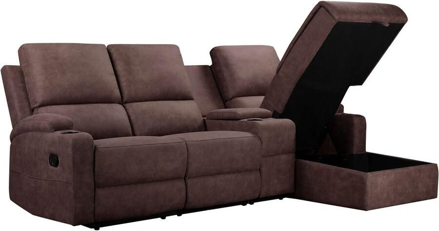 Home affaire Hoekbank NAPORI multimediabank 3-zits bioscoopstoel XXL L-vorm 3 bekledingsstoffen - Foto 4