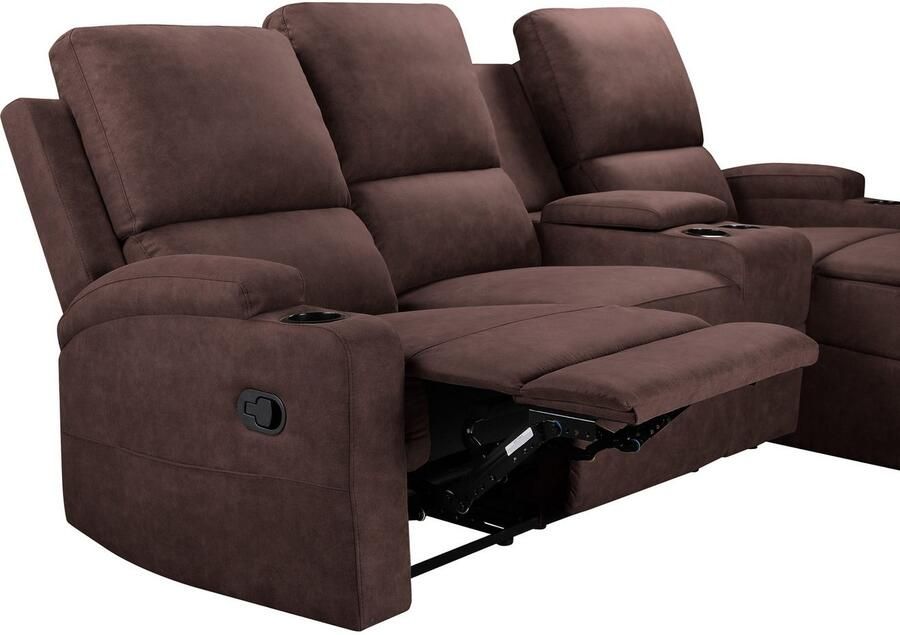 Home affaire Hoekbank NAPORI multimediabank 3-zits bioscoopstoel XXL L-vorm 3 bekledingsstoffen