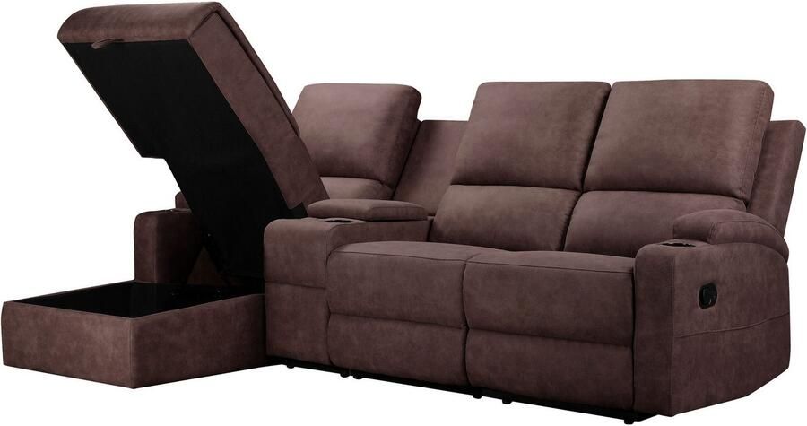 Home affaire Hoekbank NAPORI multimediabank 3-zits bioscoopstoel XXL L-vorm 3 bekledingsstoffen - Foto 4