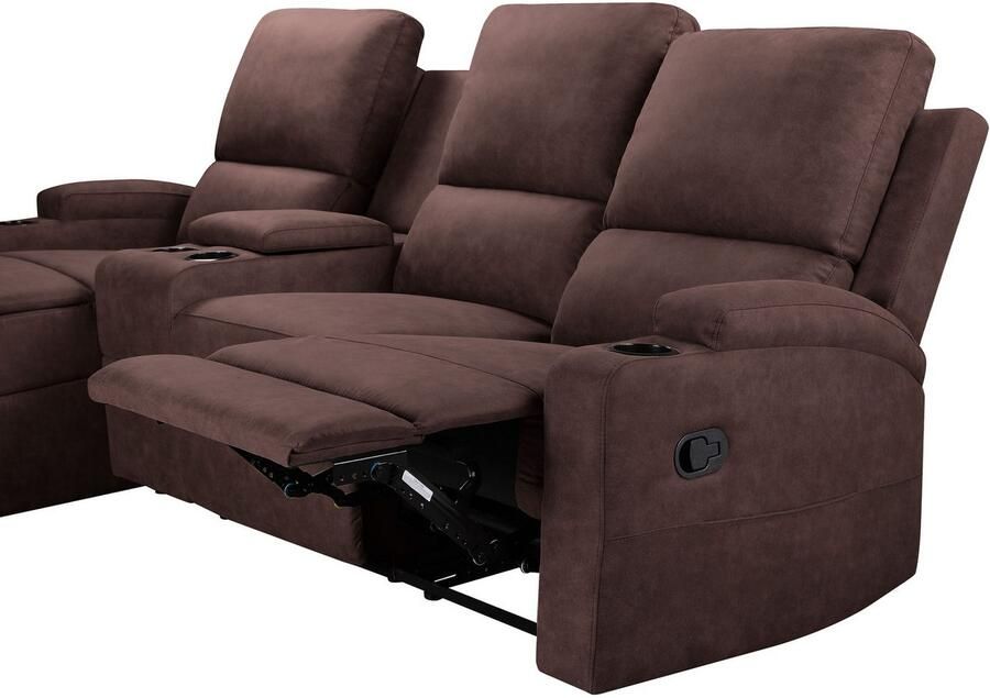 Home affaire Hoekbank NAPORI multimediabank 3-zits bioscoopstoel XXL L-vorm 3 bekledingsstoffen