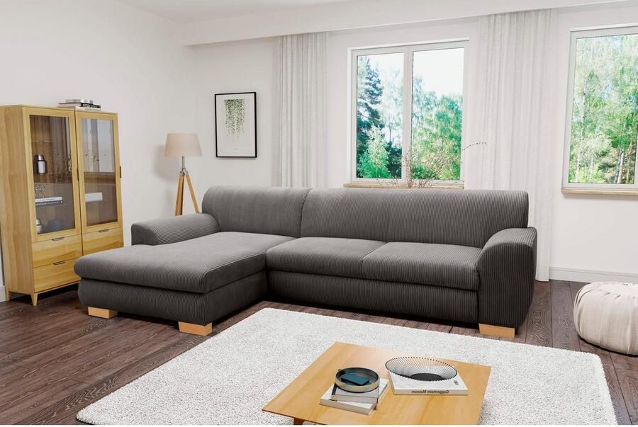 Home affaire Hoekbank Nika tijdloos en elegant L-vorm naar keuze met slaapfunctie ook in cord - Foto 5