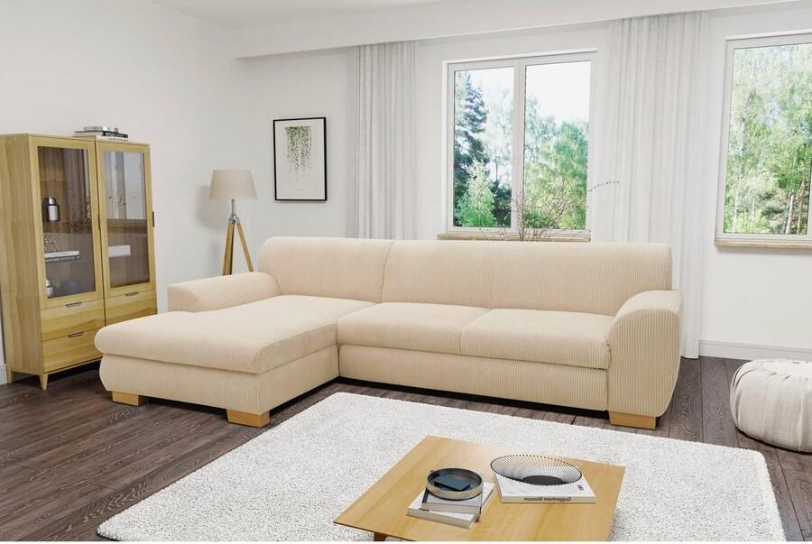 Home affaire Hoekbank Nika tijdloos en elegant L-vorm naar keuze met slaapfunctie ook in cord - Foto 5