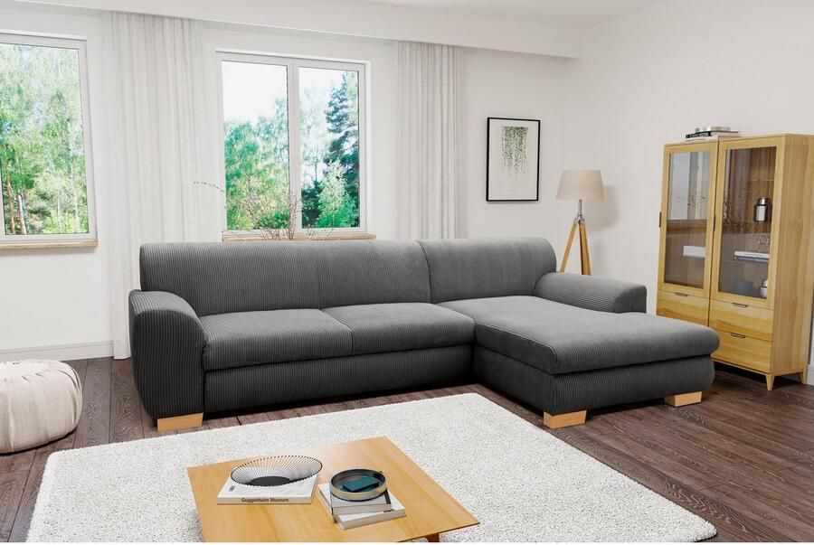 Home affaire Hoekbank Nika tijdloos en elegant L-vorm naar keuze met slaapfunctie ook in cord - Foto 5