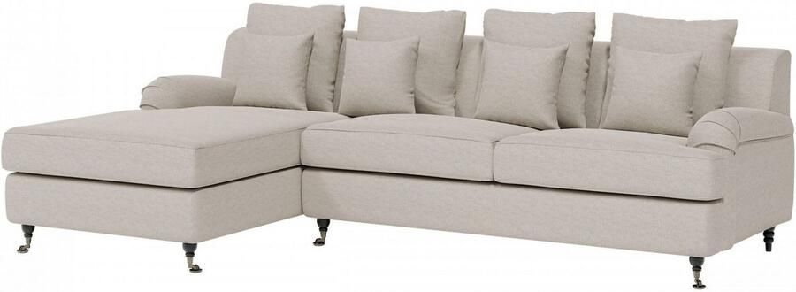 Home affaire Hoekbank NORIN L-vorm twee soorten poten: voor wieltjes aan de achterkant houten poten - Foto 6