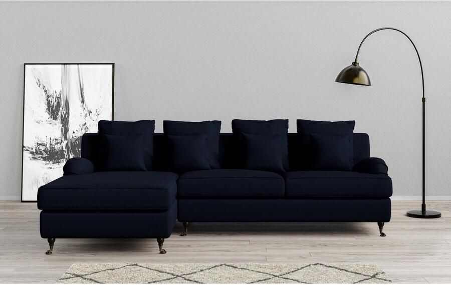 Home affaire Hoekbank NORIN L-vorm twee soorten poten: voor wieltjes aan de achterkant houten poten - Foto 4