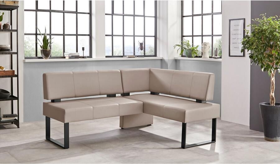 Home affaire Hoekbank Oliver met metalen frame keukenbank verschillende hoezen cord eetkamerbank ottos choice - Foto 3