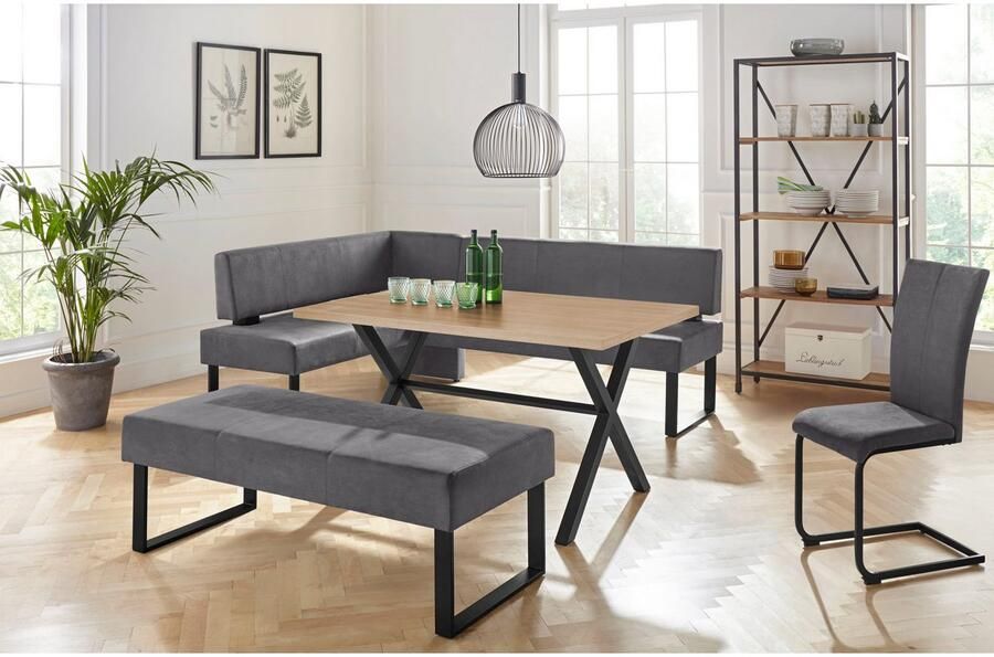 Home affaire Hoekbank Oliver met metalen frame keukenbank verschillende hoezen cord eetkamerbank ottos choice - Foto 4