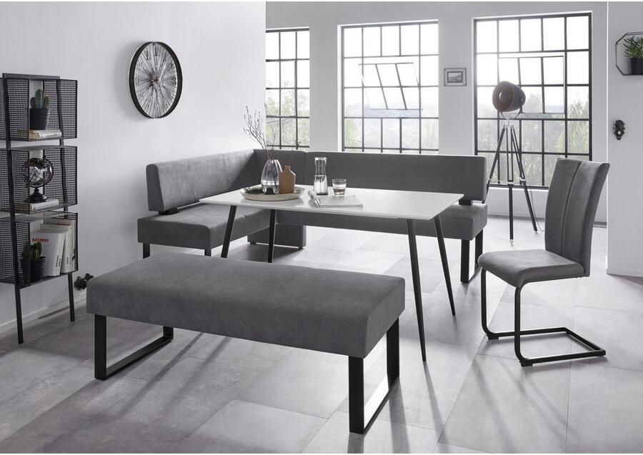 Home affaire Hoekbank Oliver met metalen frame keukenbank verschillende hoezen cord eetkamerbank ottos choice - Foto 2