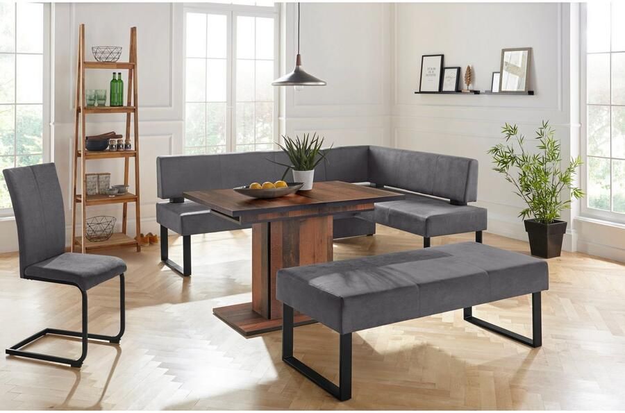 Home affaire Hoekbank Oliver met metalen frame keukenbank verschillende hoezen cord eetkamerbank ottos choice - Foto 5