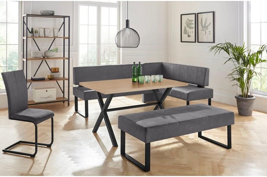 Home affaire Hoekbank Oliver met metalen frame keukenbank verschillende hoezen cord eetkamerbank ottos choice - Foto 6