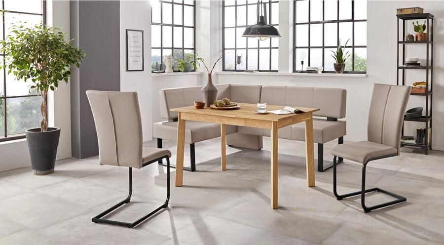 Home affaire Hoekbank Oliver met metalen frame keukenbank verschillende hoezen cord eetkamerbank ottos choice - Foto 4