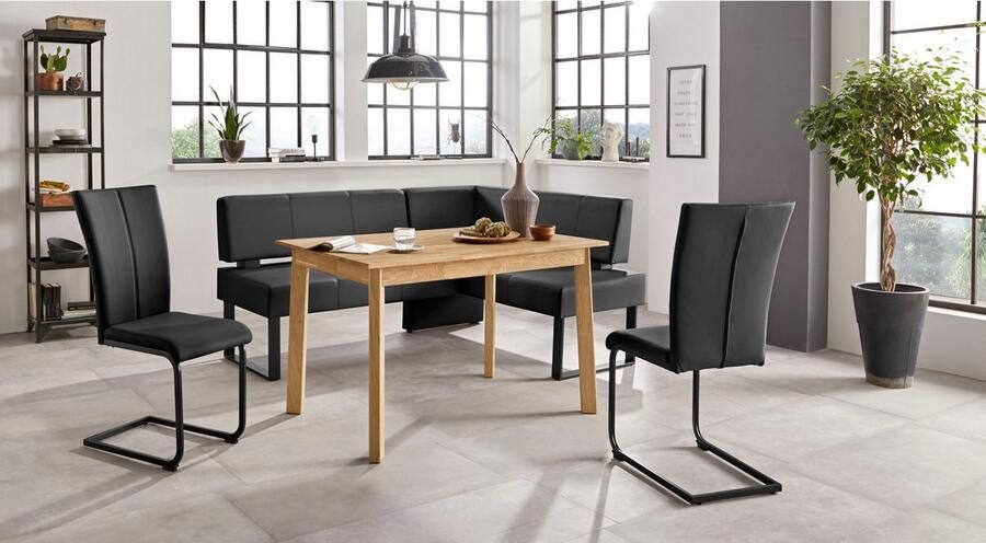 Home affaire Hoekbank Oliver met metalen frame keukenbank verschillende hoezen cord eetkamerbank ottos choice - Foto 3