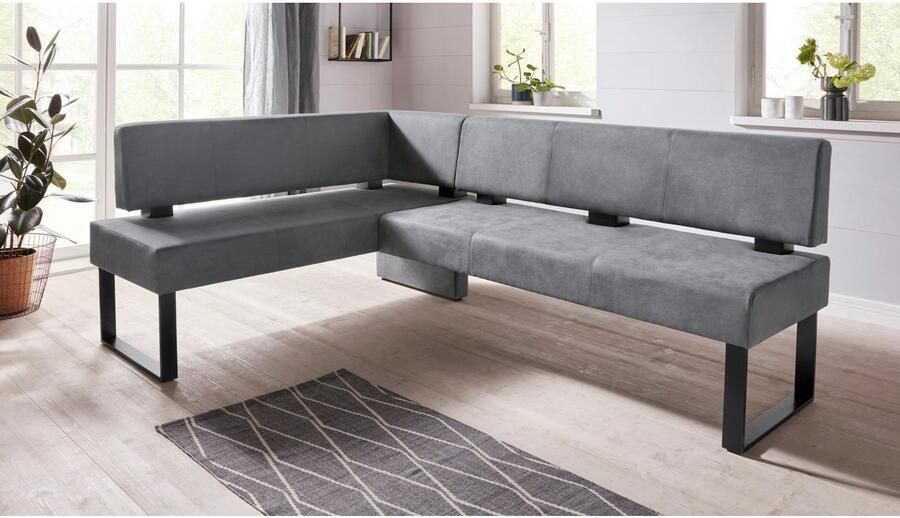 Home affaire Hoekbank Oliver met metalen frame keukenbank verschillende hoezen cord eetkamerbank ottos choice - Foto 6