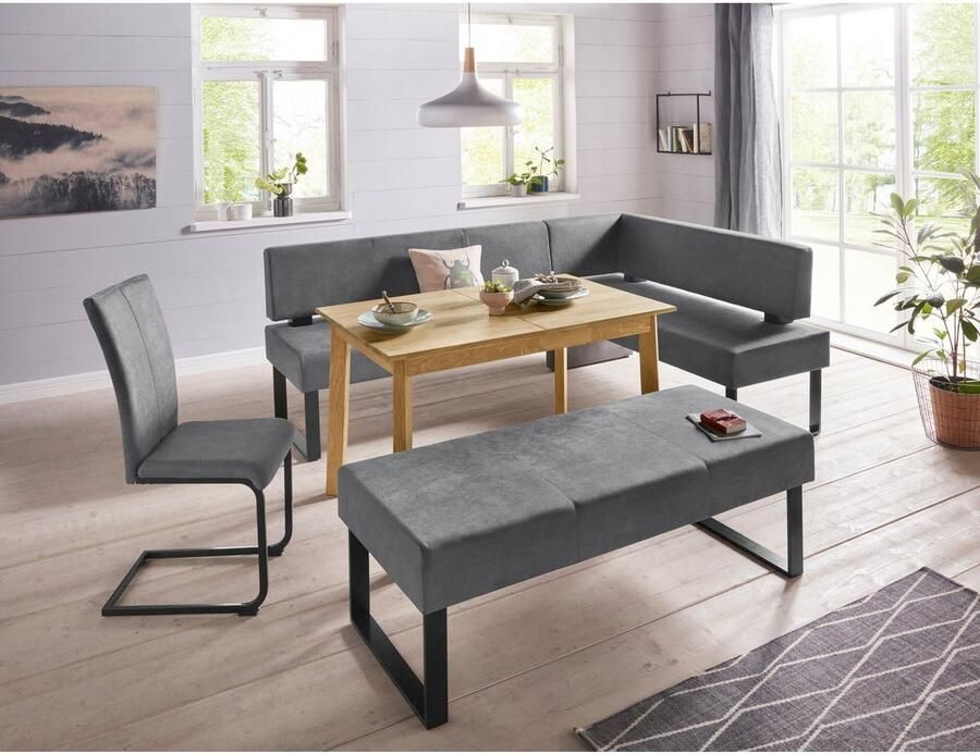Home affaire Hoekbank Oliver met metalen frame keukenbank verschillende hoezen cord eetkamerbank ottos choice