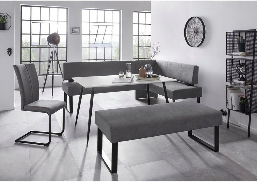 Home affaire Hoekbank Oliver met metalen frame keukenbank verschillende hoezen cord eetkamerbank ottos choice - Foto 3