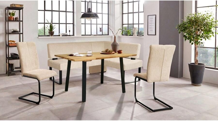 Home affaire Hoekbank Oliver met metalen frame keukenbank verschillende hoezen cord eetkamerbank ottos choice - Foto 6