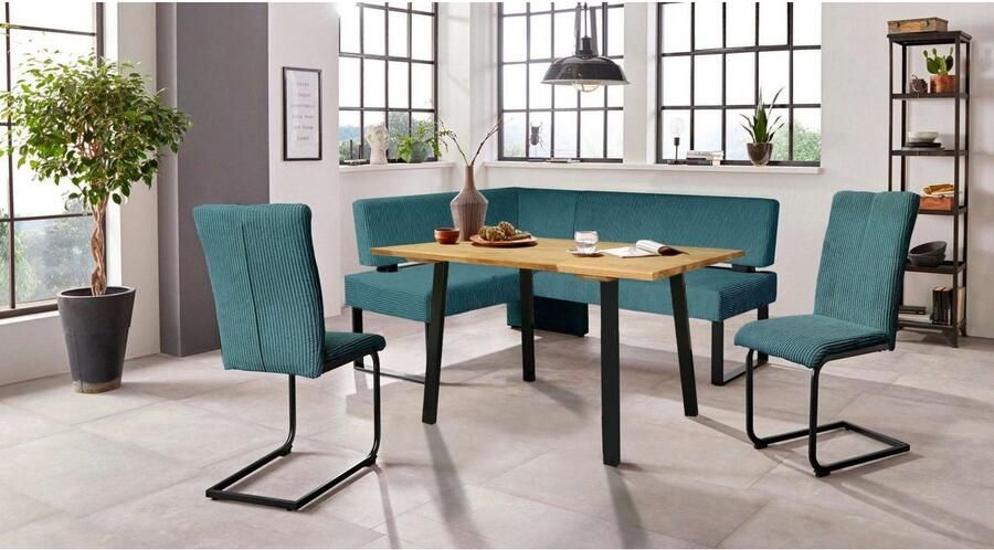 Home affaire Hoekbank Oliver met metalen frame keukenbank verschillende hoezen cord eetkamerbank ottos choice - Foto 6