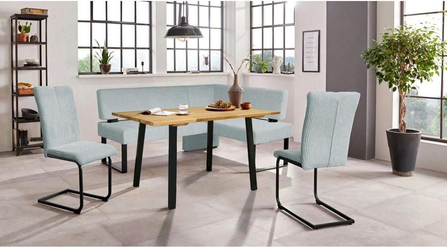 Home affaire Hoekbank Oliver met metalen frame keukenbank verschillende hoezen cord eetkamerbank ottos choice - Foto 6