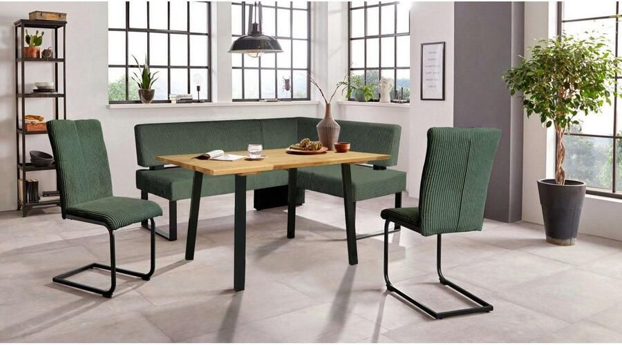 Home affaire Hoekbank Oliver met metalen frame keukenbank verschillende hoezen cord eetkamerbank ottos choice - Foto 6