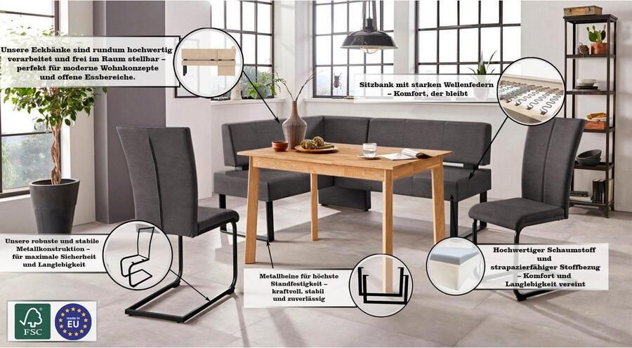 Home affaire Vrijdragende stoel Oliver Stoel belastbaar tot 120 kg (set 2 stuks) - Foto 5