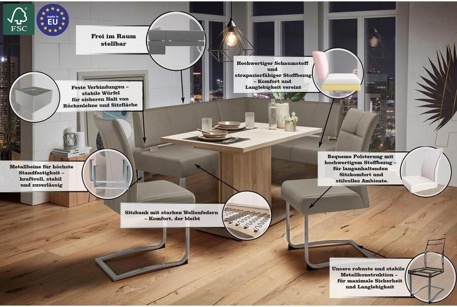 Home affaire Hoekbank RAB in 2 breedten (180 of 200 cm) bekleding in verschillende kwaliteiten - Foto 2