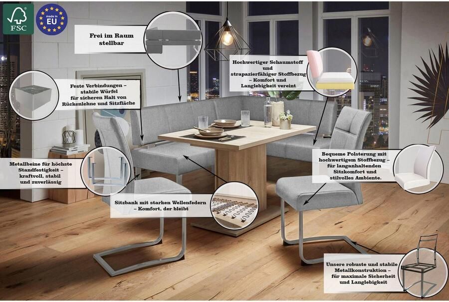 Home affaire Hoekbank RAB in 2 breedten (180 of 200 cm) bekleding in verschillende kwaliteiten - Foto 2