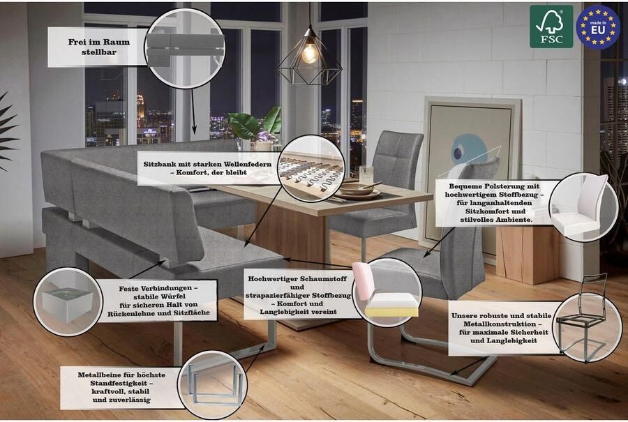 Home affaire Hoekbank RAB in 2 breedten (180 of 200 cm) bekleding in verschillende kwaliteiten - Foto 2