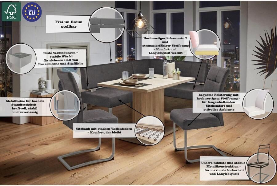 Home affaire Hoekbank RAB in 2 breedten (180 of 200 cm) bekleding in verschillende kwaliteiten - Foto 4