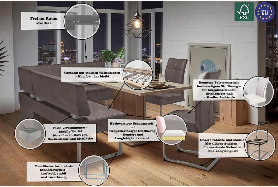 Home affaire Hoekbank RAB in 2 breedten (180 of 200 cm) bekleding in verschillende kwaliteiten - Foto 2