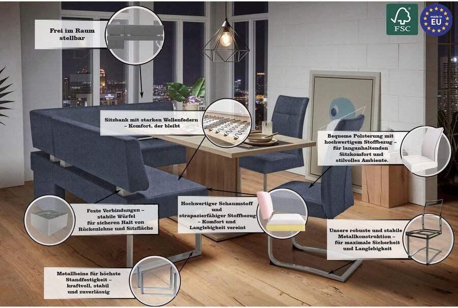 Home affaire Hoekbank RAB in 2 breedten (180 of 200 cm) bekleding in verschillende kwaliteiten - Foto 2