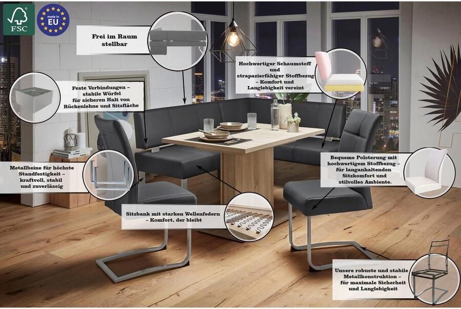 Home affaire Hoekbank RAB in 2 breedten (180 of 200 cm) bekleding in verschillende kwaliteiten - Foto 2