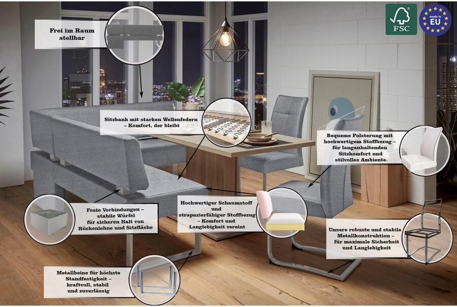 Home affaire Hoekbank RAB in 2 breedten (180 of 200 cm) bekleding in verschillende kwaliteiten - Foto 2