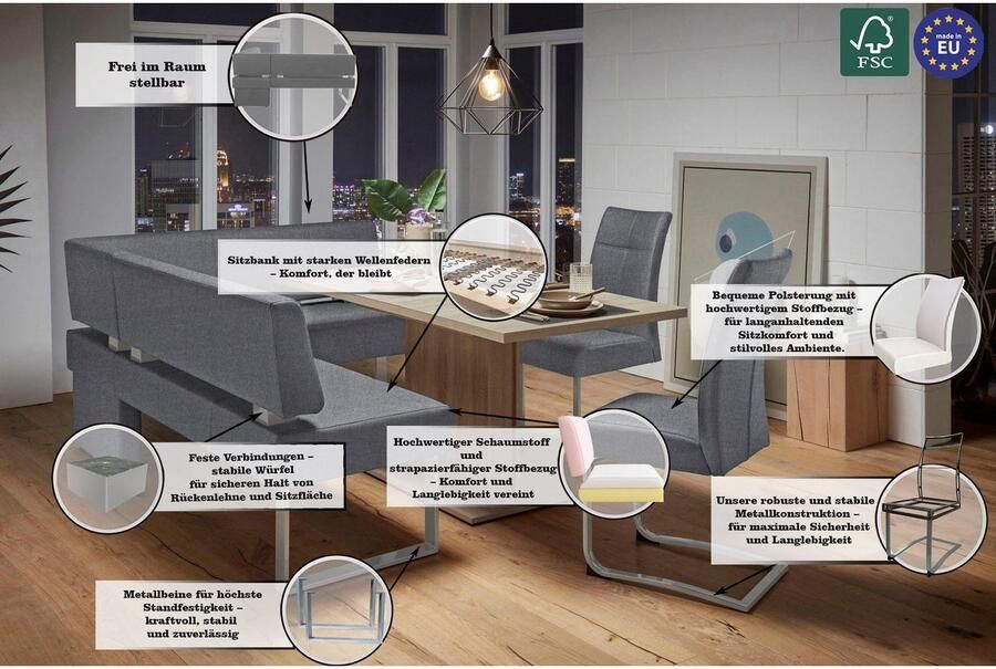 Home affaire Hoekbank RAB in 2 breedten (180 of 200 cm) bekleding in verschillende kwaliteiten - Foto 2