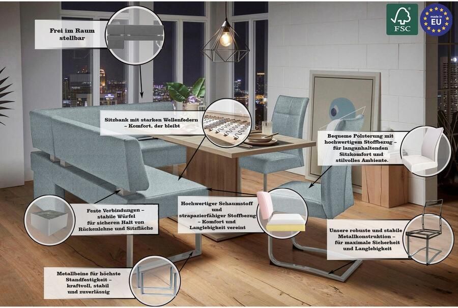 Home affaire Hoekbank RAB in 2 breedten (180 of 200 cm) bekleding in verschillende kwaliteiten - Foto 2