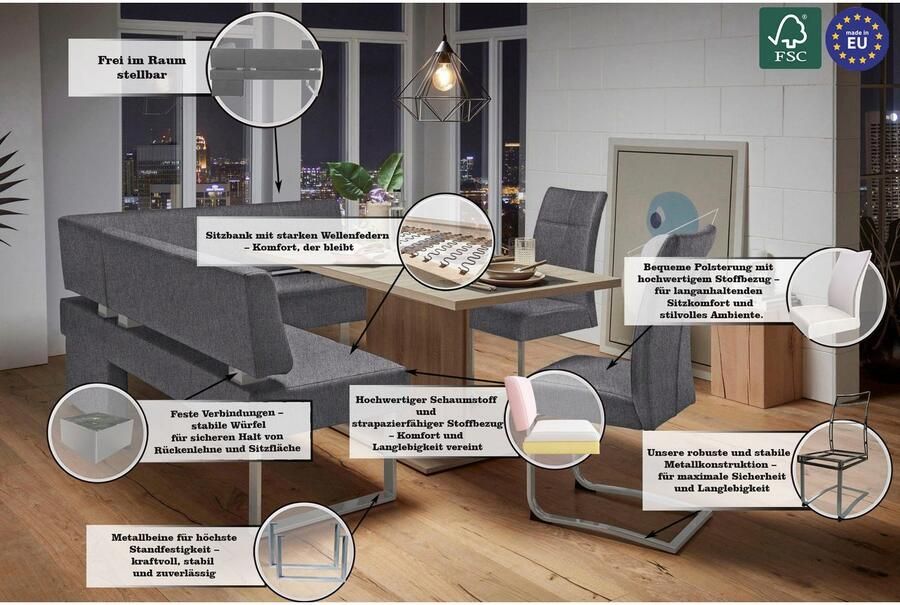 Home affaire Hoekbank RAB in 2 breedten (180 of 200 cm) bekleding in verschillende kwaliteiten - Foto 2