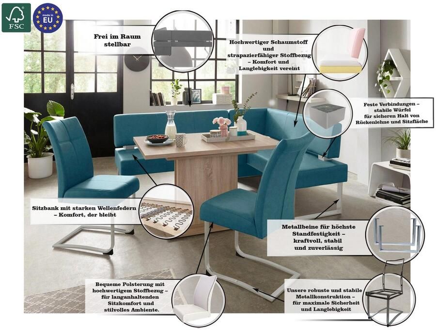 Home affaire Hoekbank RAB in 2 breedten (180 of 200 cm) bekleding in verschillende kwaliteiten