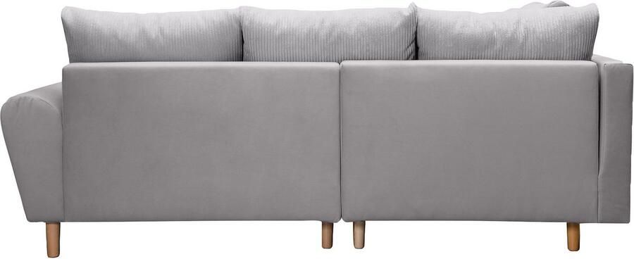 Home affaire Hoekbank Rice L-vorm met bonellverenkern hocker & kussens ottomane aan beide zijden monteerbaar (set) - Foto 9