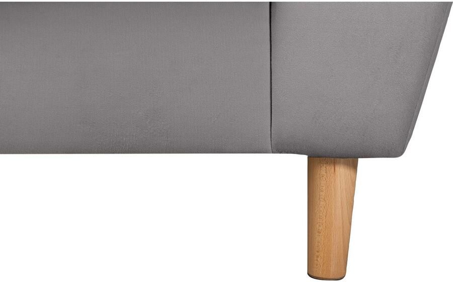 Home affaire Hoekbank Rice L-vorm met bonellverenkern hocker & kussens ottomane aan beide zijden monteerbaar (set) - Foto 6