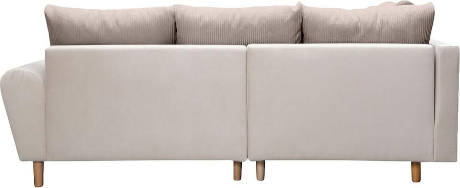 Home affaire Hoekbank Rice L-vorm met bonellverenkern hocker & kussens ottomane aan beide zijden monteerbaar (set) - Foto 9