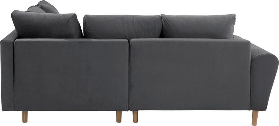 Home affaire Hoekbank Rice L-vorm met bonellverenkern hocker & kussens ottomane aan beide zijden monteerbaar (set) - Foto 7