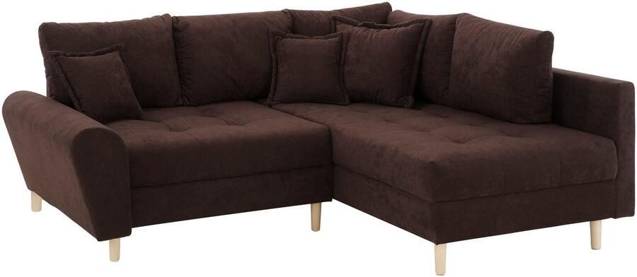 Home affaire Hoekbank Rice L-vorm met bonellverenkern hocker & kussens ottomane aan beide zijden monteerbaar (set) - Foto 12